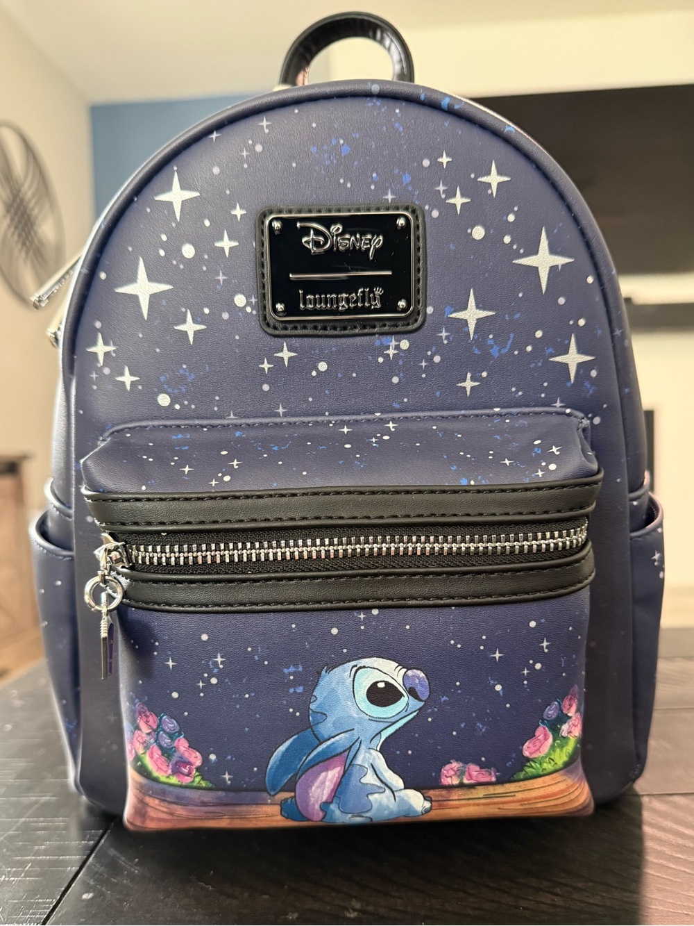 NWT Disney Stitch Star Gazing Loungefly Navy Mini Backpack Rare!